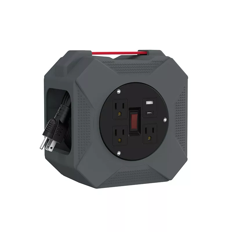 3 అవుట్లెట్లు Usb2.4a ప్లాస్టిక్ కార్డ్ రీల్ 45 అడుగులు 3 అవుట్లెట్లు Usb2.4a ప్లాస్టిక్ కార్డ్ రీల్ 45 అడుగులు